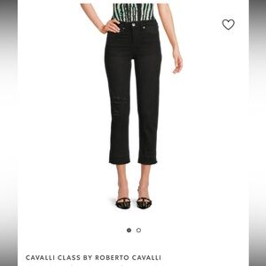 Cavalli Class Women's Black Crop Jeans.